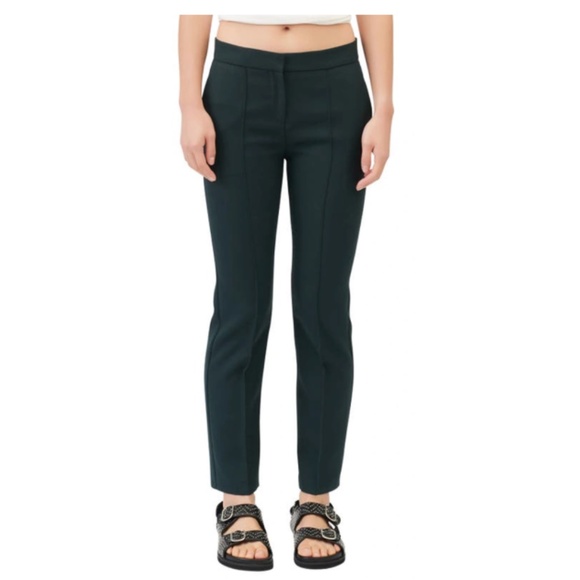 Maje Forrest Green Pin Tuck Pants - Picture 1 of 4